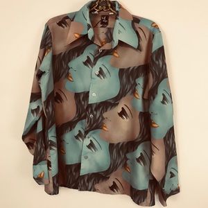 Deja Women’s Face Button Down Shirt